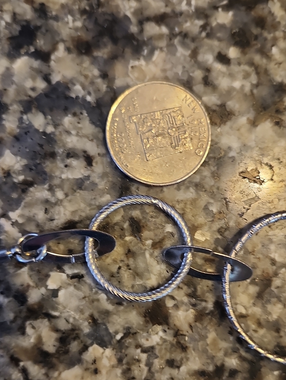 Layered Open Circle Link Necklace - Silver Tone - Picture 15 of 16